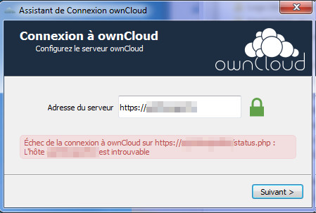 erreur echec de connexion a oc client j doc