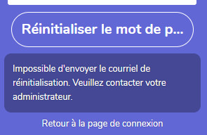 reinitialiser mot de passe