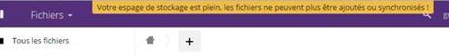 Espace de stockage plein