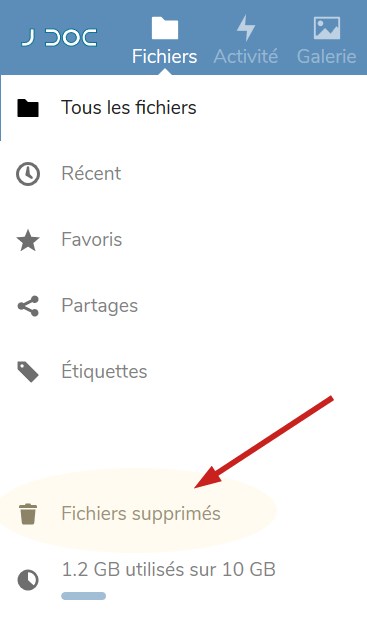 fichiers supprimes