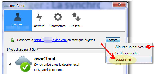 client leger supprimer